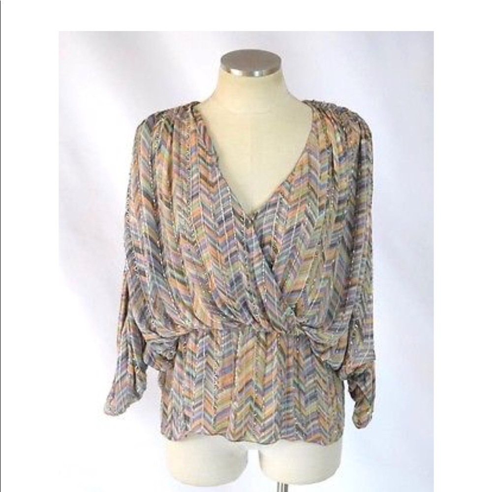 Parker zig zag chevron beaded top